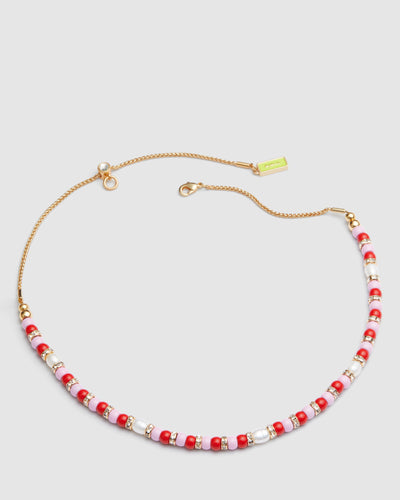 Resort Beaded Necklace - Sunset Orange