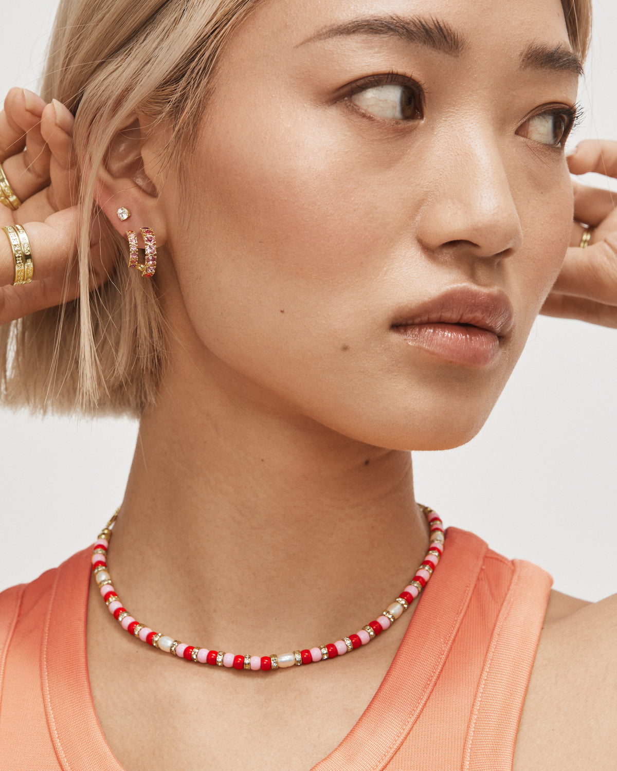 Resort Beaded Necklace - Sunset Orange