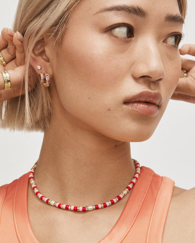 Resort Beaded Necklace - Sunset Orange