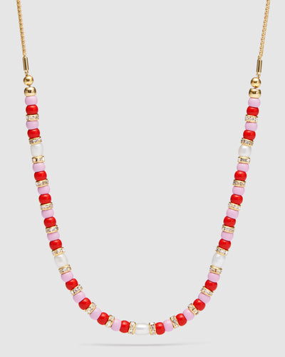 Resort Beaded Necklace - Sunset Orange