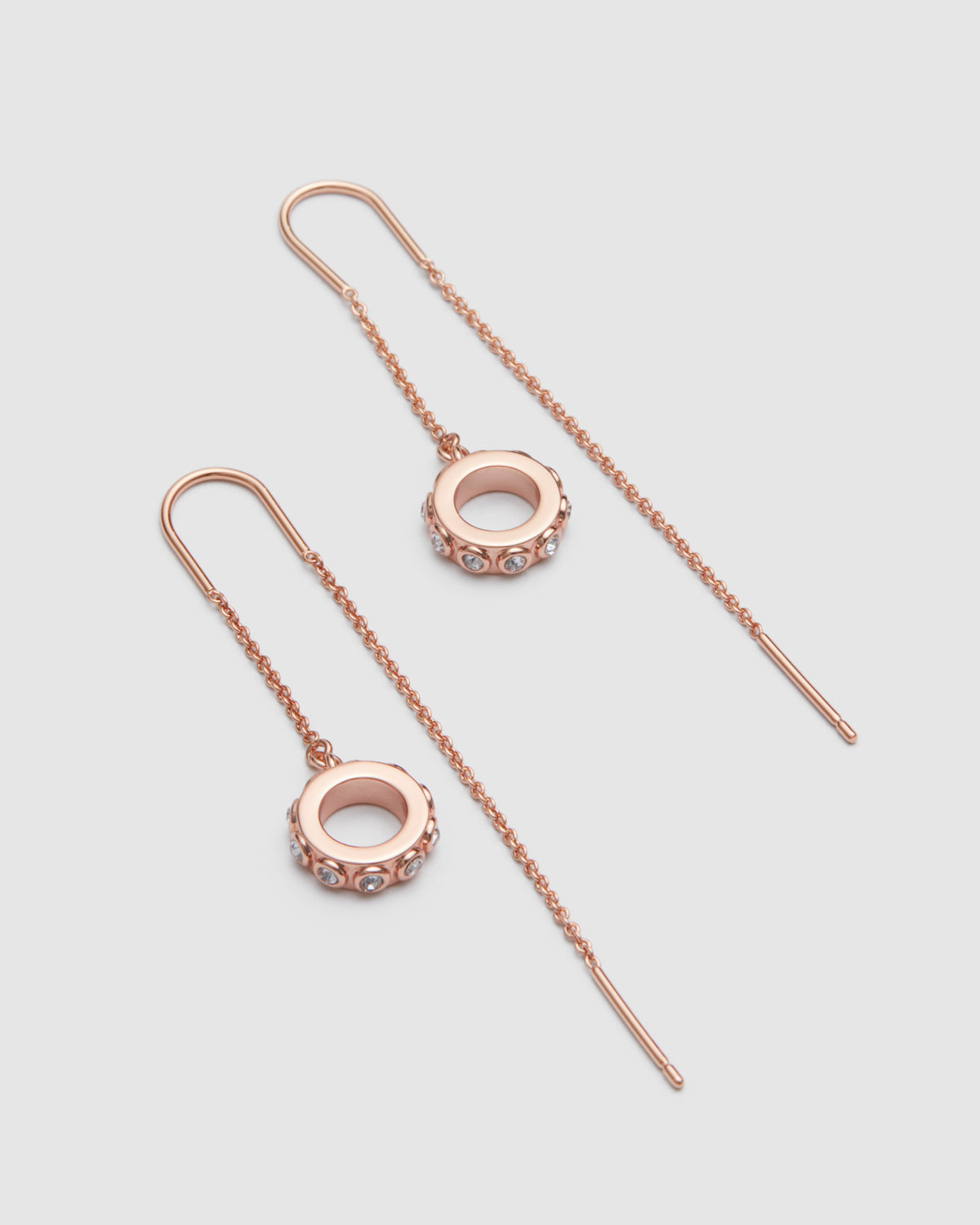 Halo Thread Earrings - Rose Gold