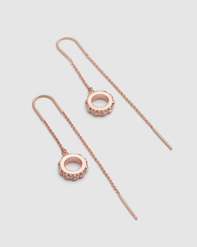 Halo Thread Earrings - Rose Gold