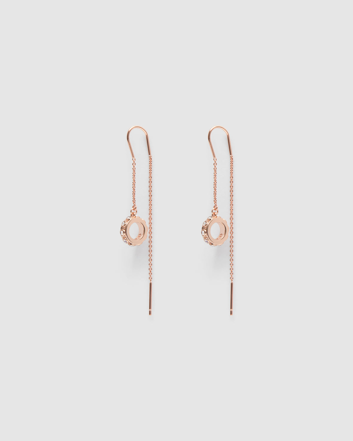 Halo Thread Earrings - Rose Gold