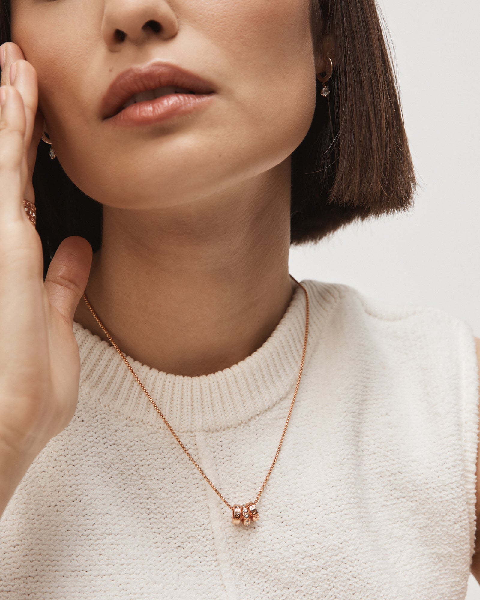 Halo Necklace - Rose Gold