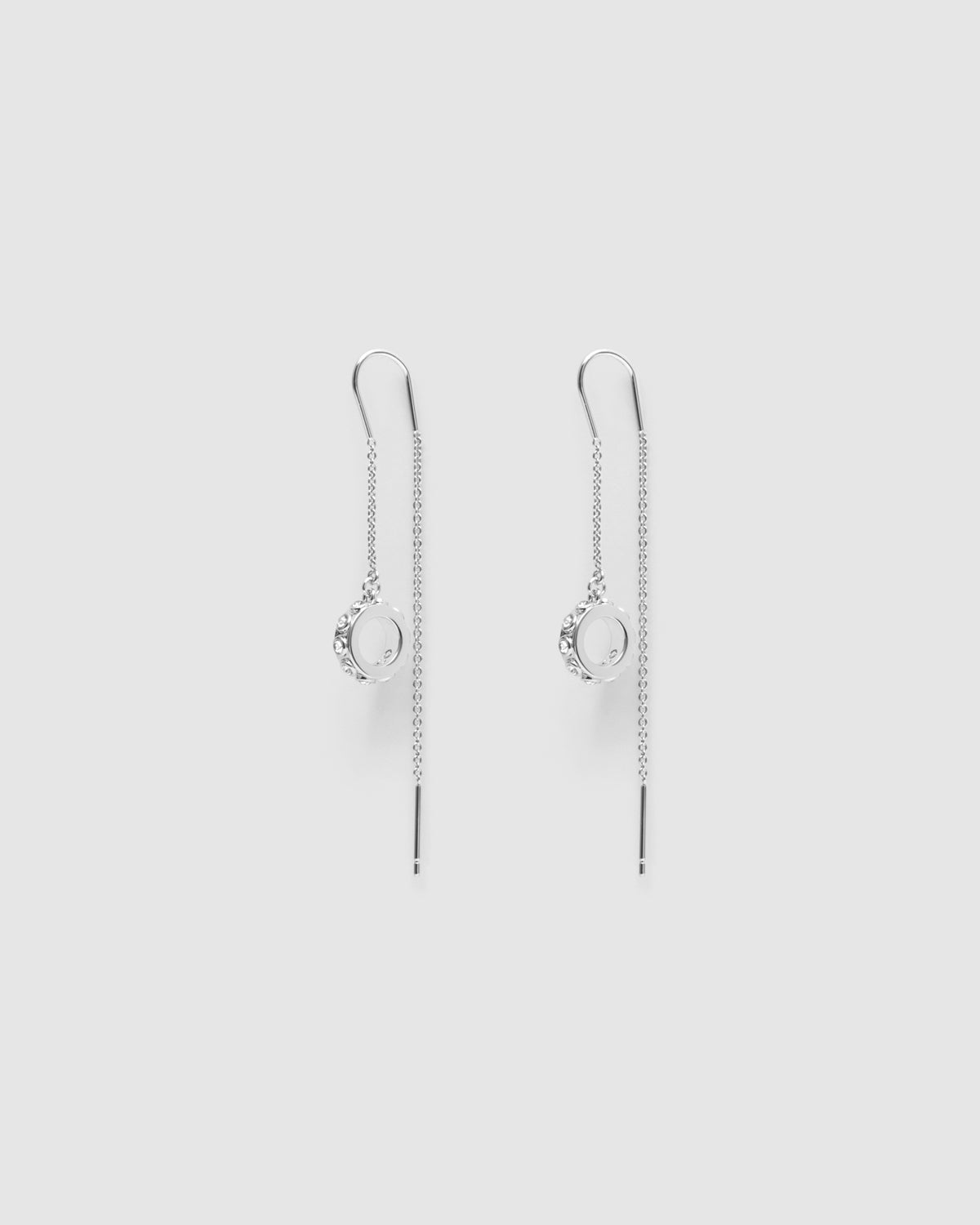 Halo Thread Earrings - Silver