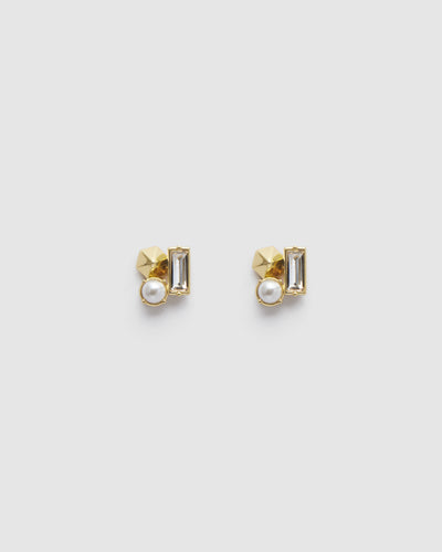 Casino Cluster Stud Earrings - Pearl