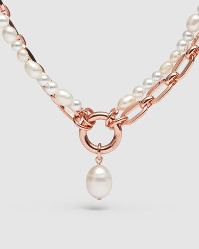 Estrid Pearl Wrist Bracelet - Rose Gold