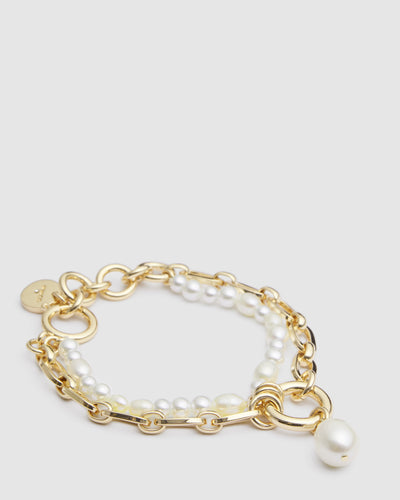 Estrid Pearl Wrist Bracelet - Gold