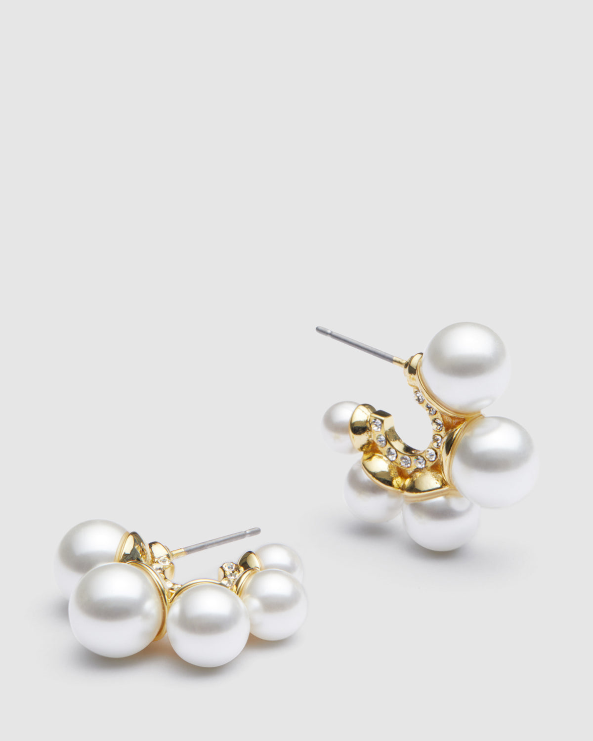 Juliet Pearl Hoop Earrings - Gold