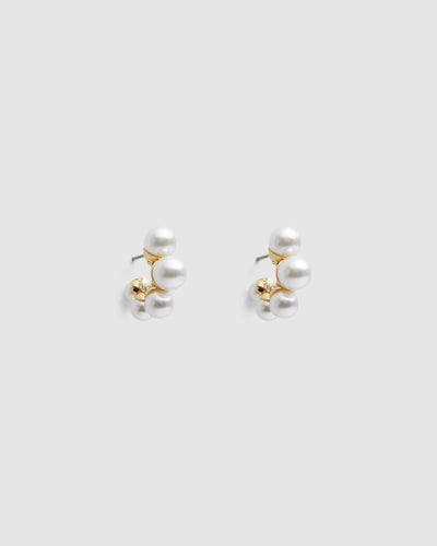 Juliet Pearl Hoop Earrings - Gold