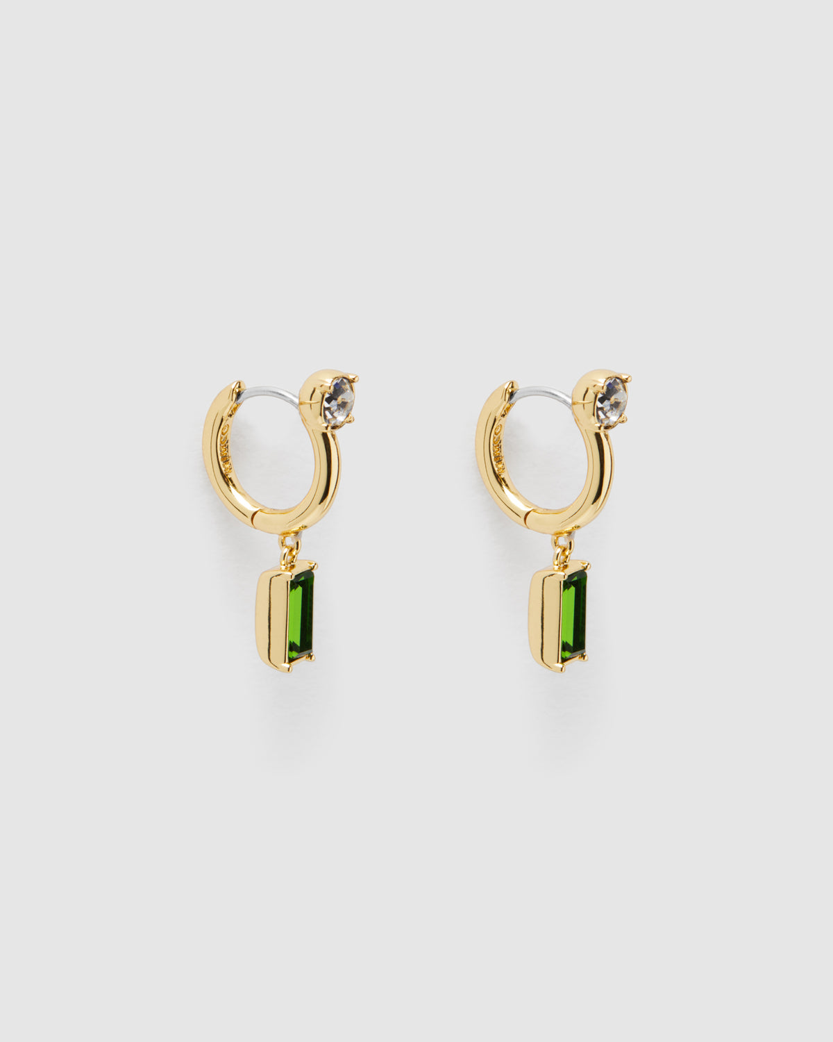 Harmony Charm Huggie Earrings - Verdant Green