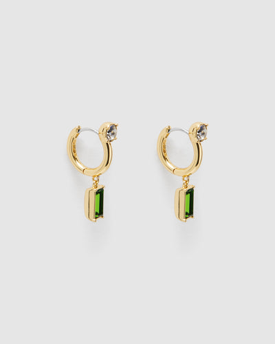 Harmony Charm Huggie Earrings - Verdant Green