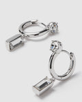 Harmony Charm Huggie Earrings - Crystal