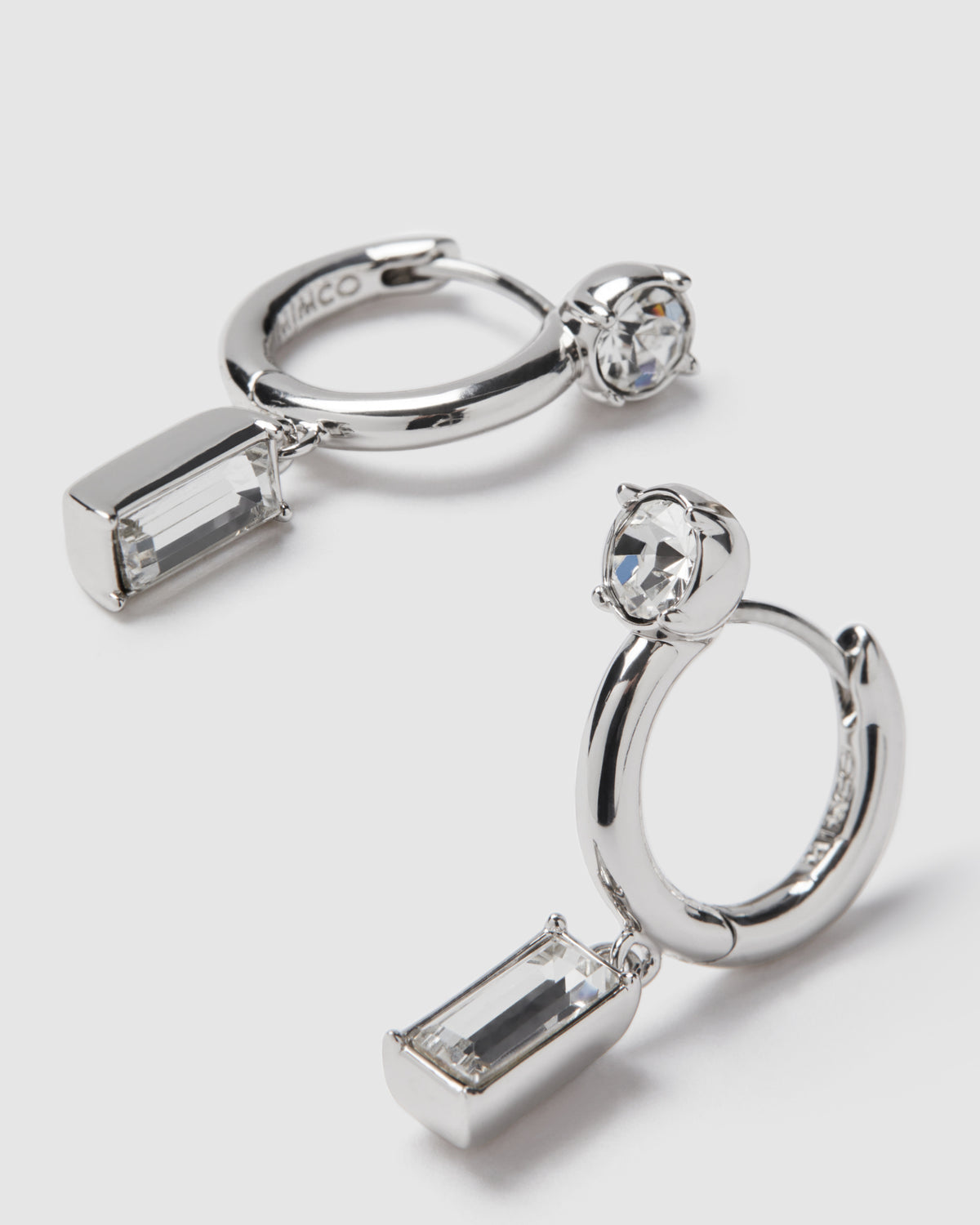 Harmony Charm Huggie Earrings - Crystal