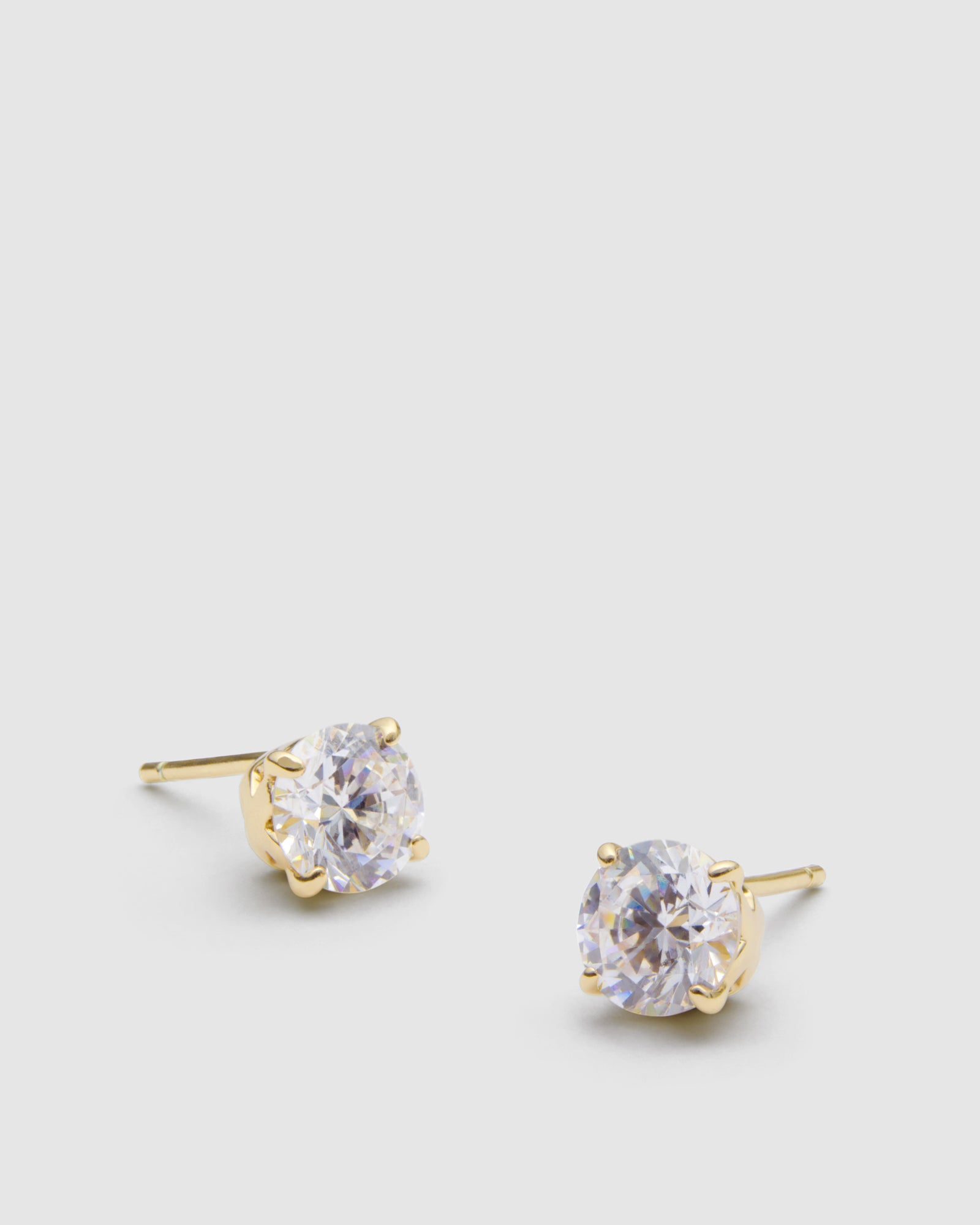 Dia-Mim 1 Carat Stud Earrings - Gold