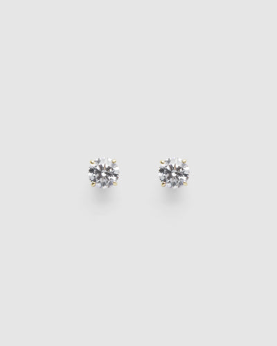 Dia-Mim 1 Carat Stud Earrings - Gold