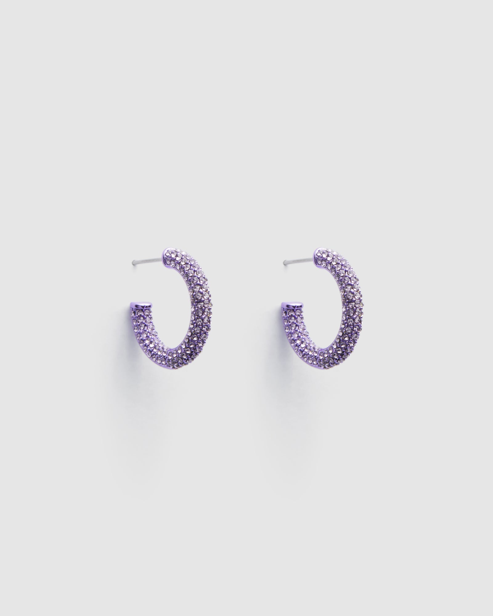 Splendid Pave Hoop Earrings - Mauve Mist