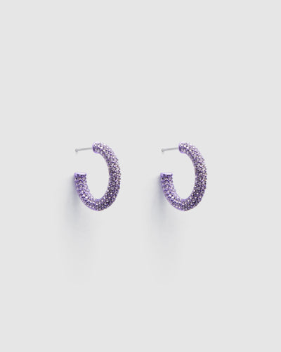 Splendid Pave Hoop Earrings - Mauve Mist