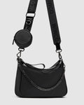 Jett Vegan Crossbody Bag - Black Gunmetal