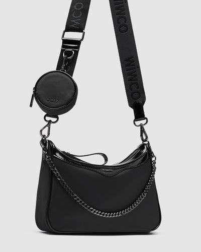 Jett Vegan Crossbody Bag - Black Gunmetal