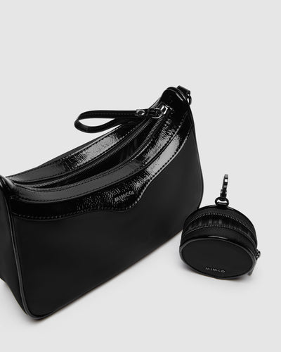 Jett Vegan Crossbody Bag - Black Gunmetal