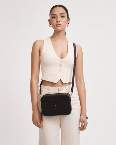 D-Vine Camera Crossbody Bag - Black Rose Gold