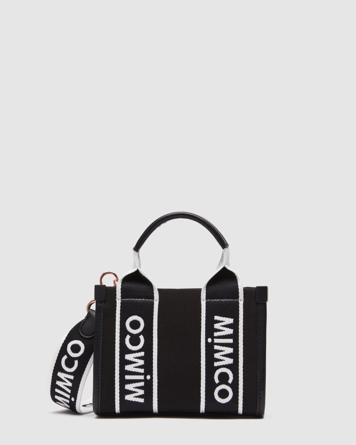 Stevie Micro Tote Crossbody Bag - Black White