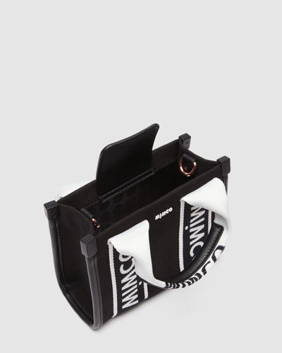 Stevie Micro Tote Crossbody Bag - Black White