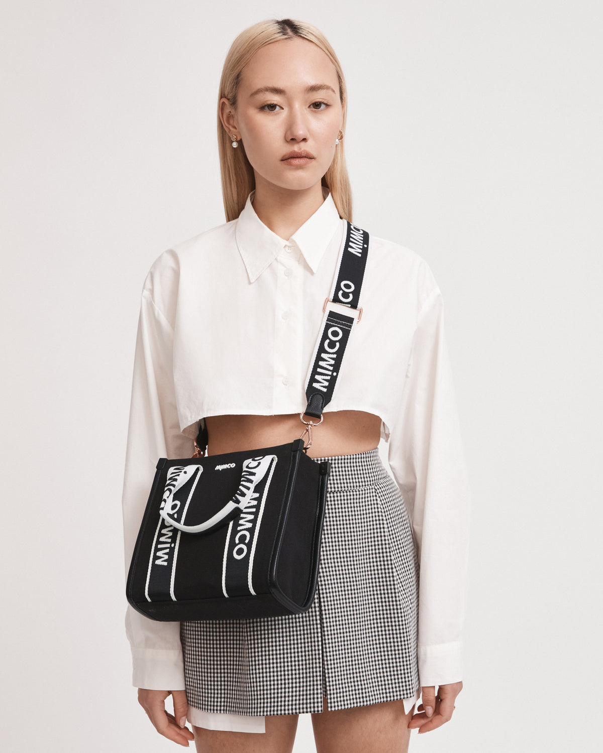 Stevie Mini Tote Bag - Black White