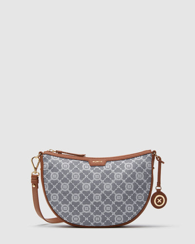 Mim-Gram Crescent Crossbody Bag - Denim