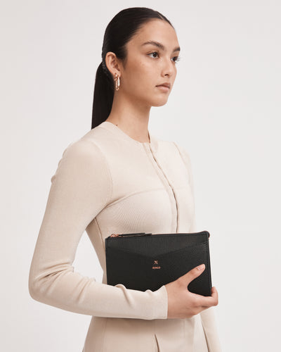 D-Vine Medium Pouch - Black Rose Gold