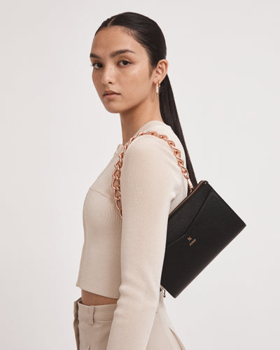 D-Vine Medium Pouch - Black Rose Gold