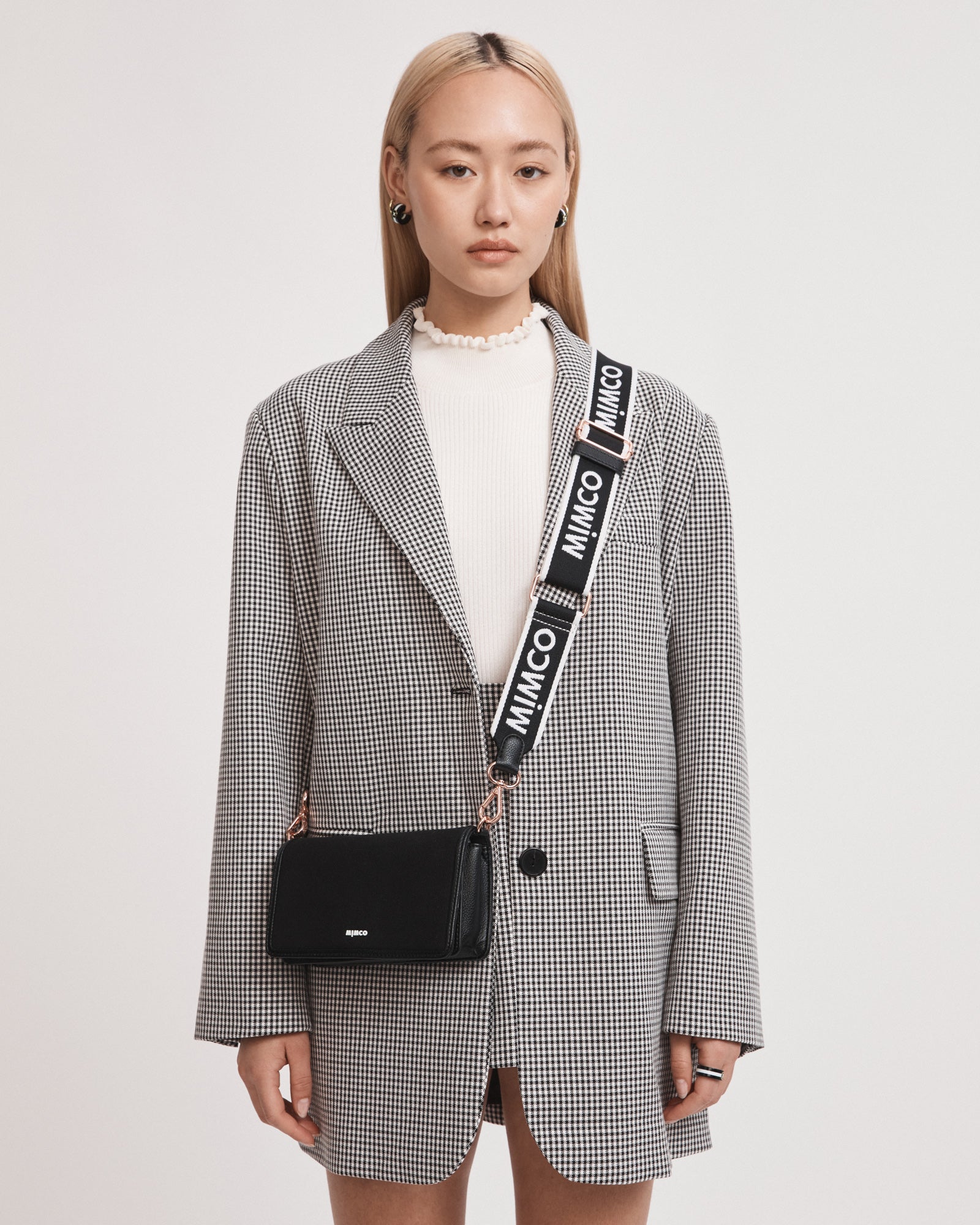 Stevie Wallet Crossbody Bag - Black White