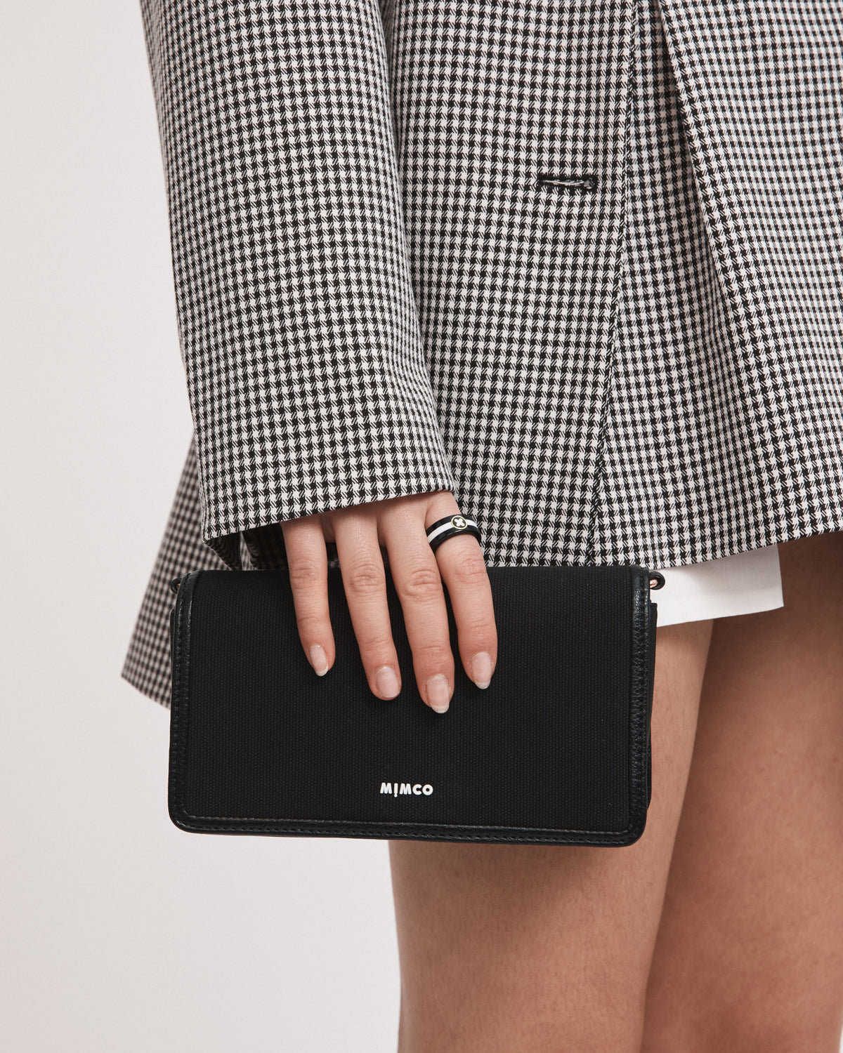 Stevie Wallet Crossbody Bag - Black White