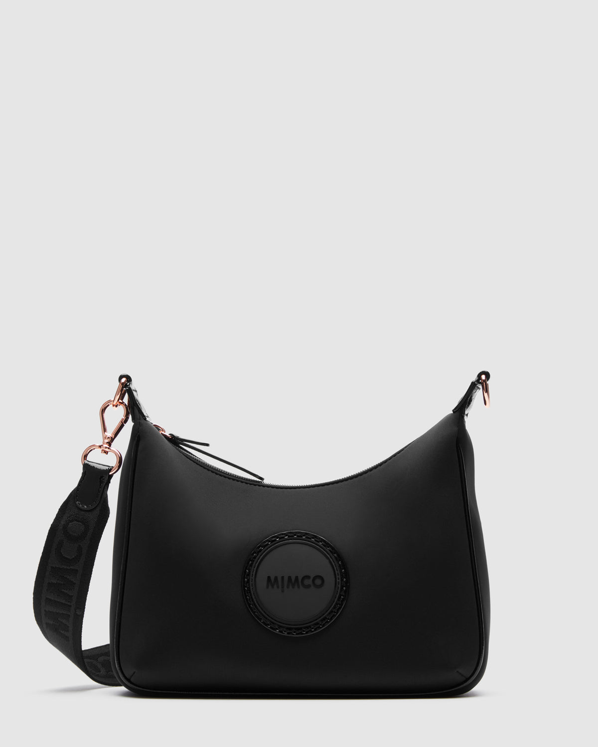 Serenity Crescent Crossbody Bag - Black Rose Gold
