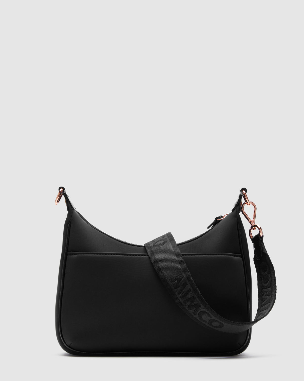 Serenity Crescent Crossbody Bag - Black Rose Gold