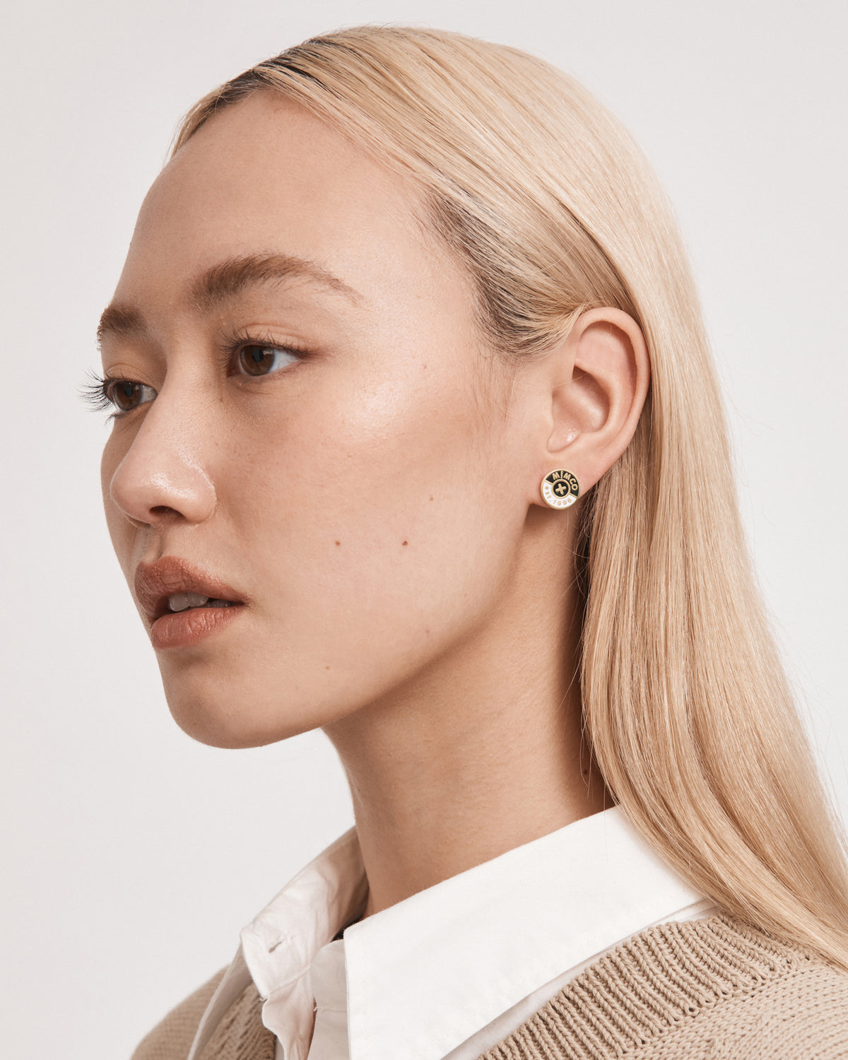 Mod Stud Earrings - Black
