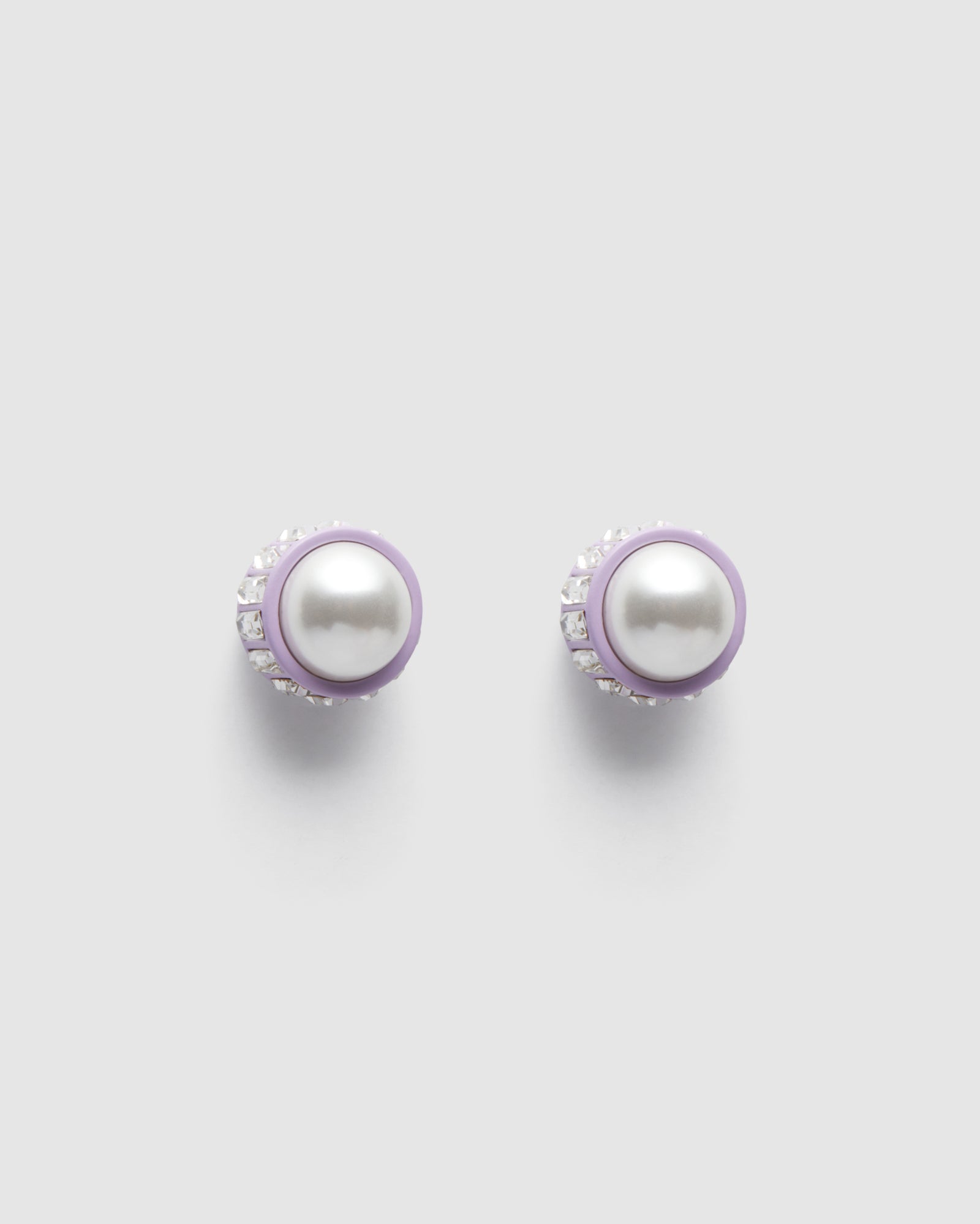Twiggy Pearl Stud Earrings - Lavender