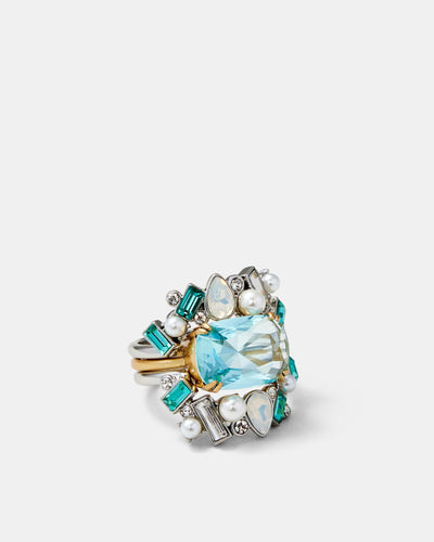 Comet Ring Stack - Lagoon