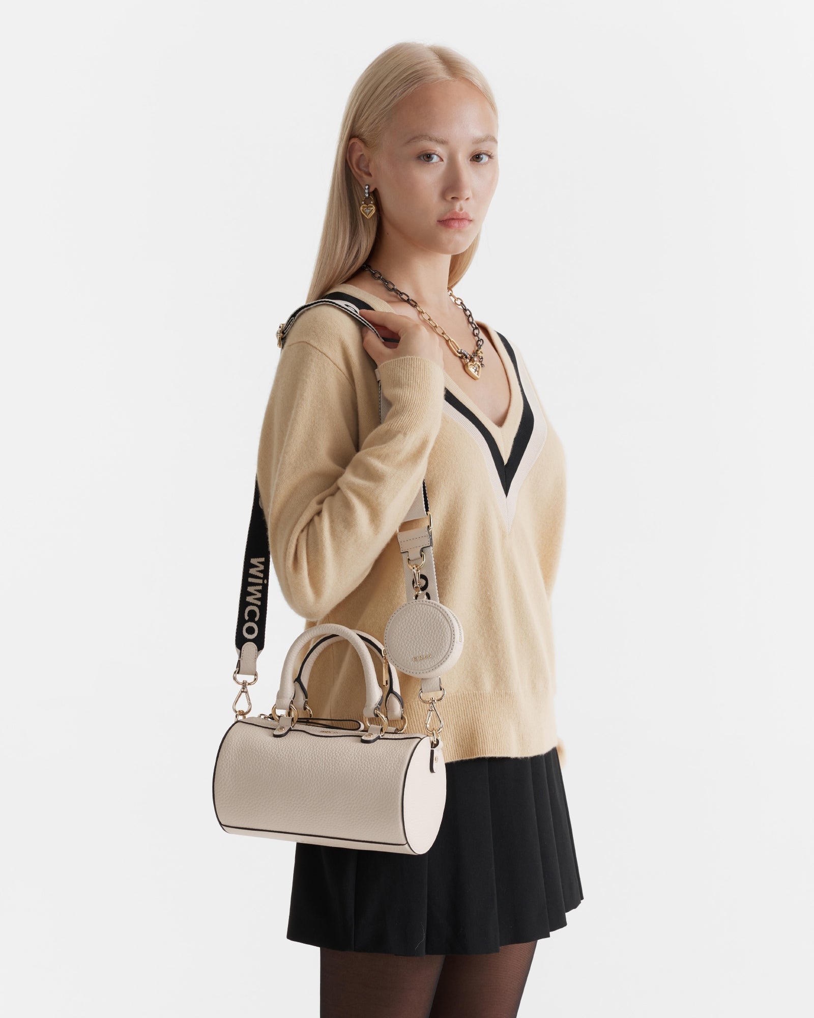Jett Cylinder Crossbody Bag - Pearl