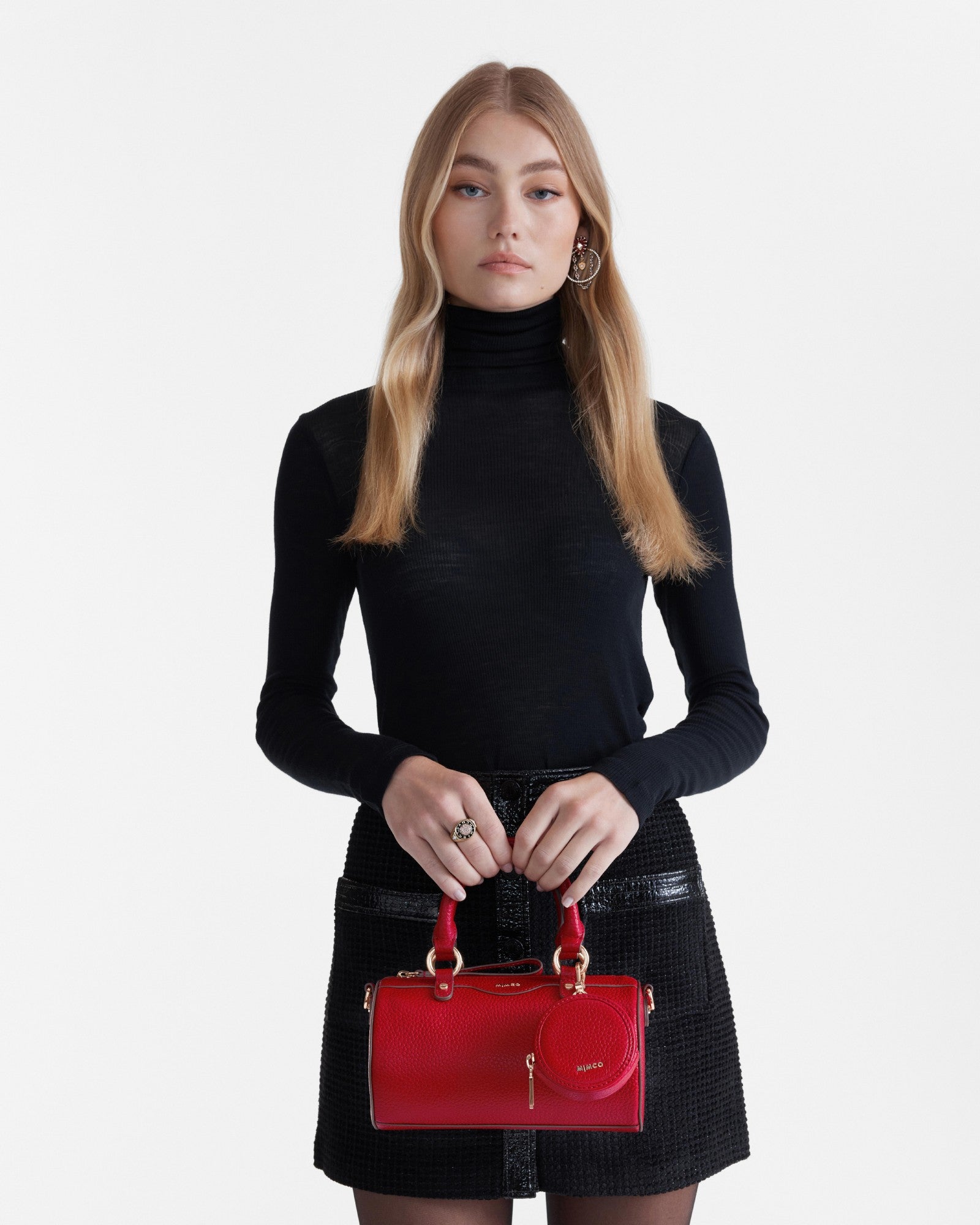 Jett Cylinder Crossbody Bag - Rich Red