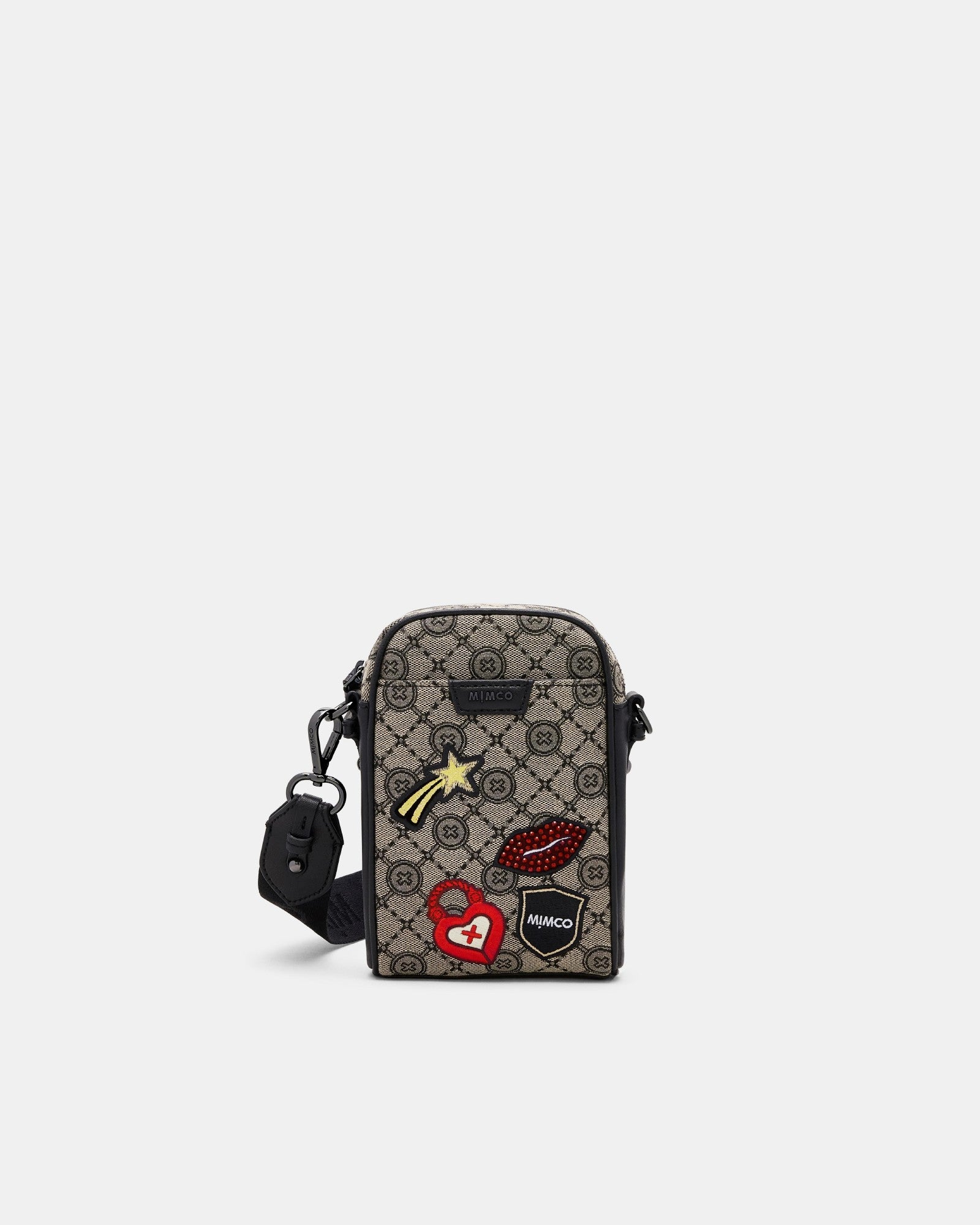 Mim-Gram Varsity Crossbody Bag - Black Gunmetal
