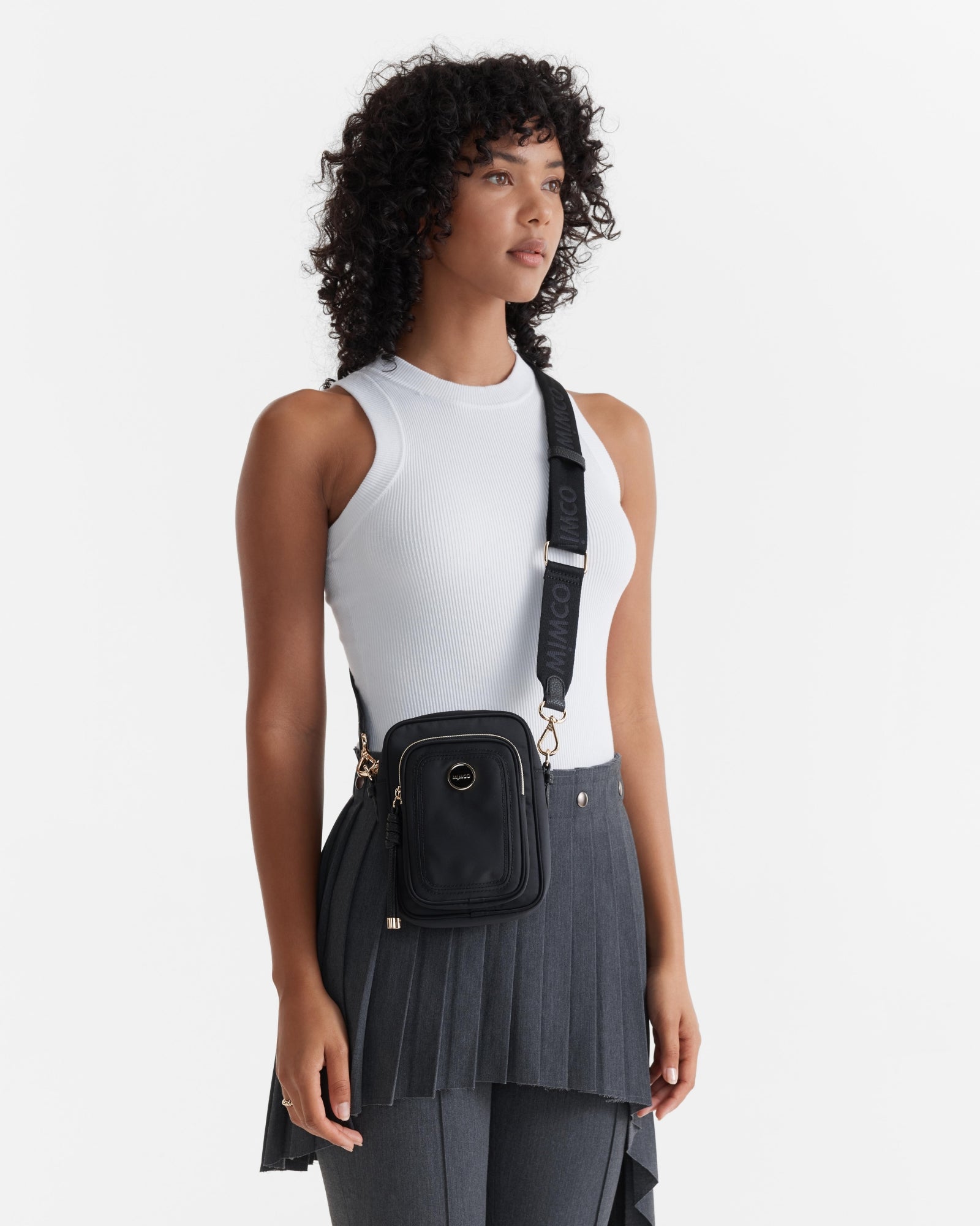 Nextalgia Phone Crossbody Bag - Black Light Gold