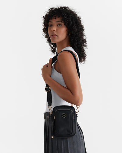 Nextalgia Phone Crossbody Bag - Black Light Gold