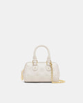 Flashback Leather Mini Bowler Crossbody Bag - Oyster