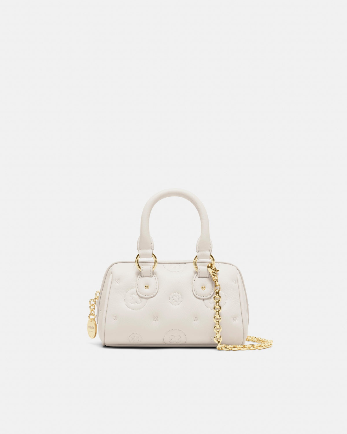 Flashback Leather Mini Bowler Crossbody Bag - Oyster