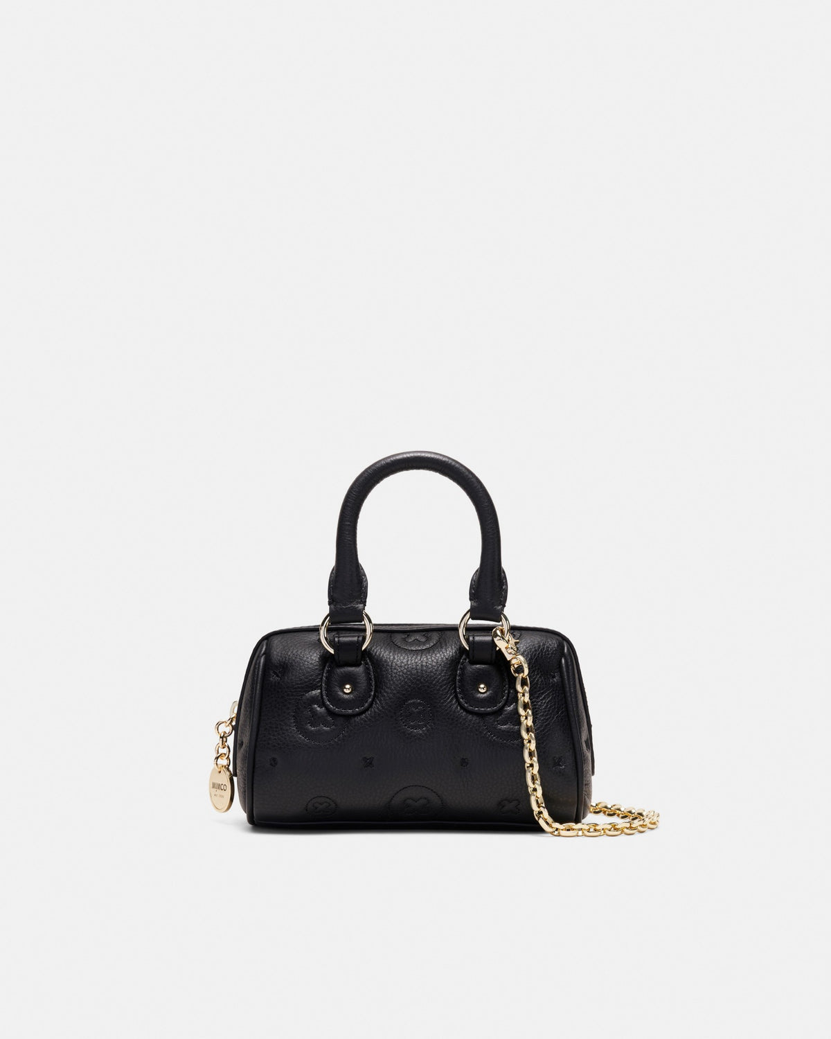 Flashback Leather Mini Bowler Crossbody Bag - Black