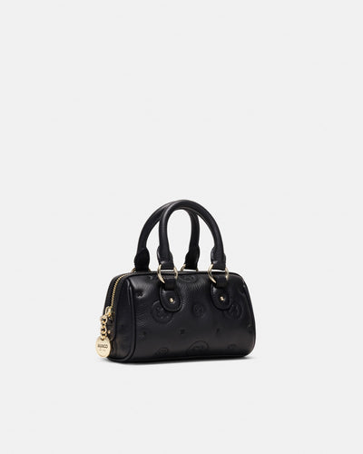 Flashback Leather Mini Bowler Crossbody Bag - Black