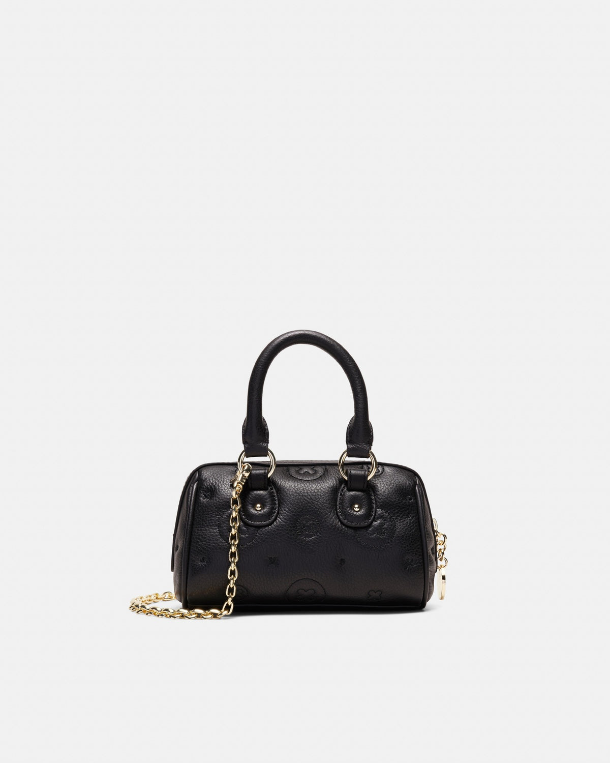 Flashback Leather Mini Bowler Crossbody Bag - Black