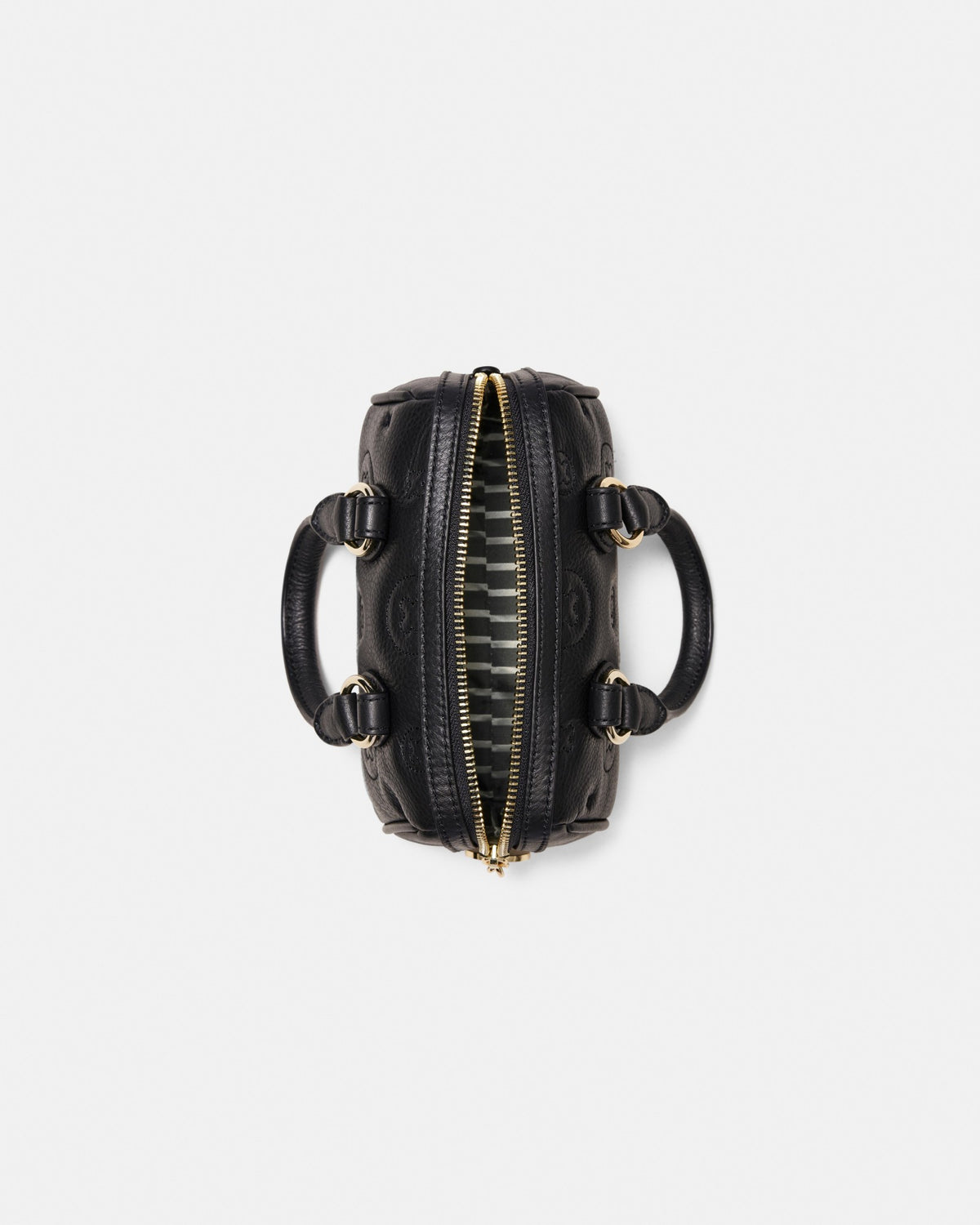 Flashback Leather Mini Bowler Crossbody Bag - Black